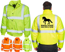 Horse Rider Hi Vis Viz Bomber Jacket Patrol Mounted Road Safety Riding Horses