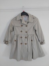 Girls Coat Jacket Age 6 Yrs J Jeans Beige Trench Style Full Skirt Pockets
