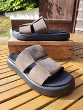 Vagabond Men's Open Toe Leather Sliders/Mules, UK Size 8, Brown/Black, RRP £100