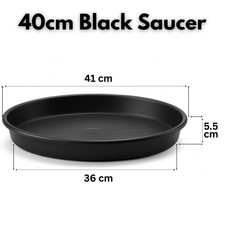 Black plant pot saucers 18cm - black,