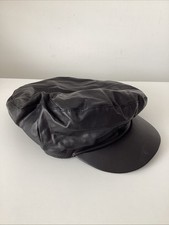 Faux Leather Black Cap Hat