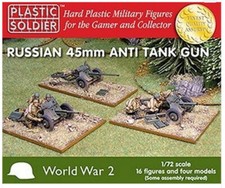 WW2G20001  1/72 RUSSIAN 45MM ANTI TANK GUN Plastic Soldier  NEW in BOX WW2 20MM