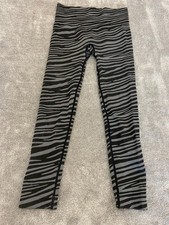 Primark UK size small black grey mix striped tights