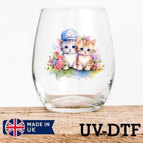 Cats 8pcs dtf stickers - 8pcs,