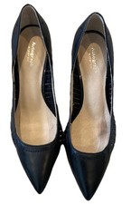 M&S Autograph Ladies Black Leather Insolia Wide Fit Court Shoes Size 6.5 BNWT