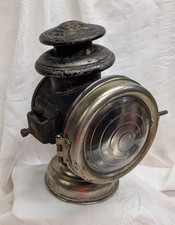 Antique Buggy Carriage / Auto Kerosene Lantern With Brass Highlights.
