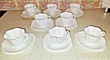 SET OF 8 VINTAGE SHELLEY WHITE