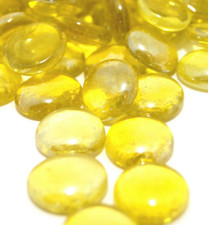 YELLOW Round Glass Pebbles