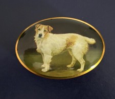 Small Oval Tin Box ‘Rough Coated Jack Russell’ VGC