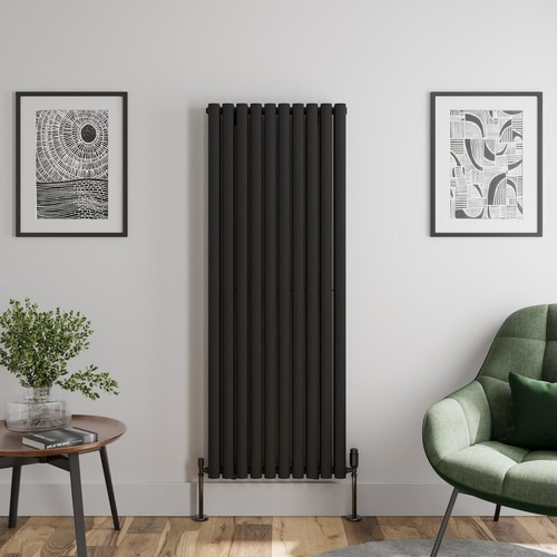 Black designer radiator - black,