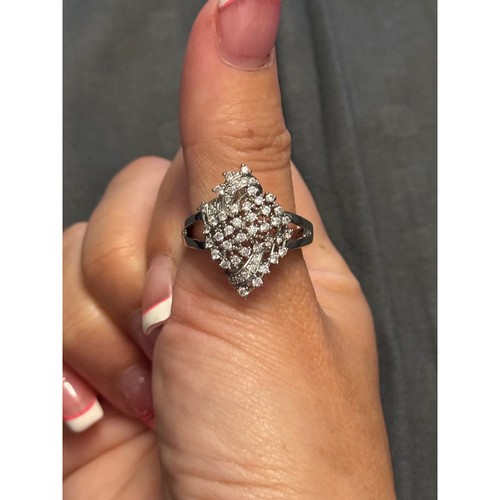 Silver tone cluster - silver, statement