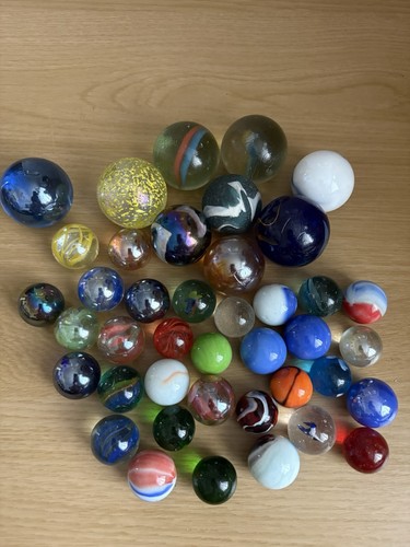 Vintage glass marbles - glass, mixed