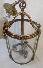 Empire Style Antique French Round Glass Solid Brass Chandelier 3.2kg 51cm Rare