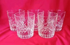 Set Of 5 Small Cut Crystal Whisky Glasses Made By Waverley Crystal Edinburgh