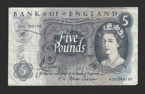Boe old banknote - boe, £5