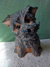 Yorkshire Terrier Puppy Dog Unmounted Sitting 16.5cm Tall Ornamental Figurine