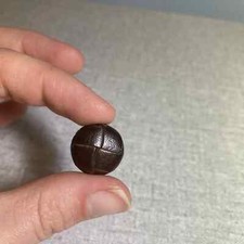 Set Of 4 Vintage Woven Leather Shank Buttons brown And Blue