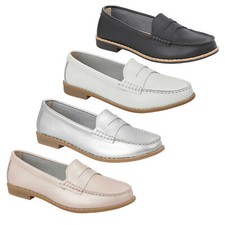 Ladies Penny Loafers Leather