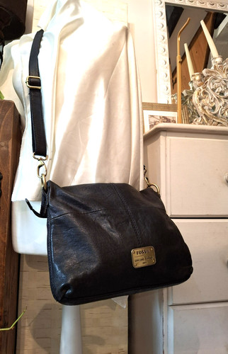 Fossil real leather crossbody - leather,