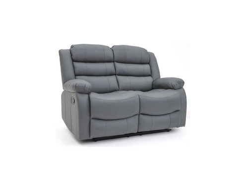 Grey leather recliner sofa - recliner,