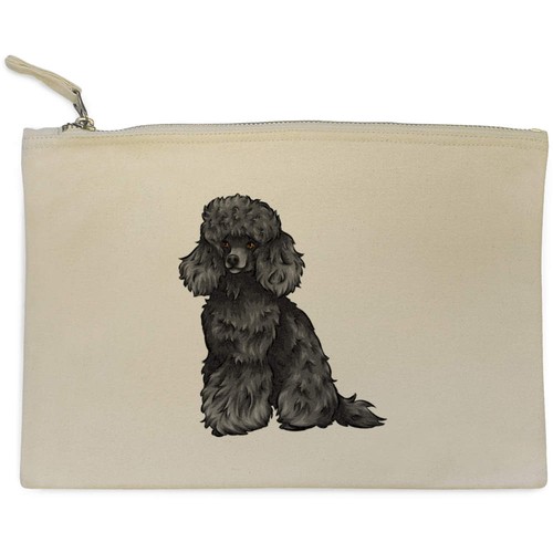 Black toy poodle canvas zip - poodle',