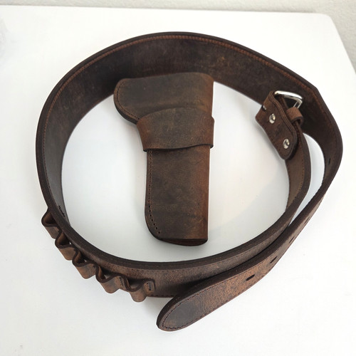 Western leather holster belt - western,