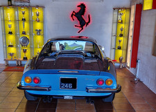 Classic Ferrari prancing horse large metal LED backlit wall art and dealer sign