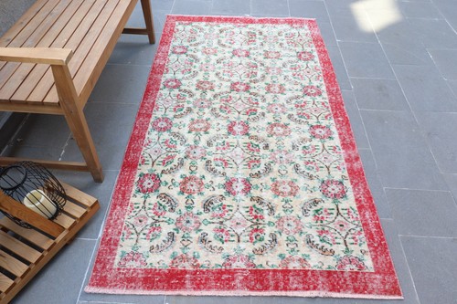 Vintage turkish rug 7x6 8 - vintage,