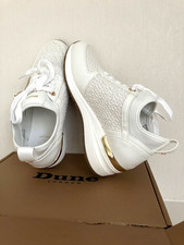Dune white wedge trainers size