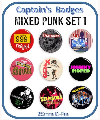Punk badges 25mm - 25mm, d-pin
