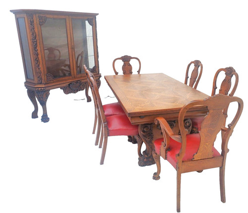 Ornately carved dining set - ornately,