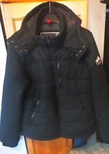 Superdry JPN Mountain Mens 52" XXXL 3XL Black Hooded Thick Warm Coat Jacket VGC 