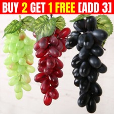 Bunch Lifelike Artificial Grapes Plastic Fake Fruit Home Decoration GN Decor UK