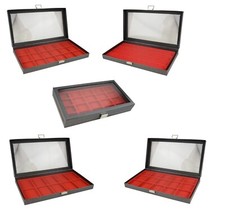 Jewellery Display Case Red Insert Jewellery Gift Coin Medal Chain Storage Box