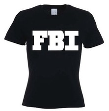 FBI WOMENS T-SHIRT - Federal Bureau Of Investigation Fancy Dress