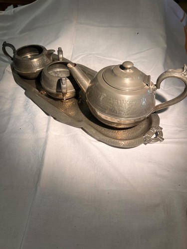 Pewter tea set - pewter,