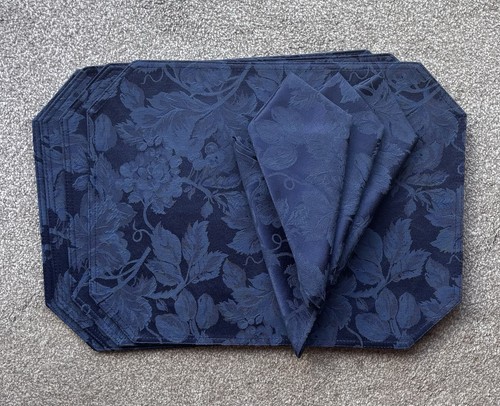 Vintage navy woven jacquard - vintage,