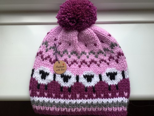 Adult hand knitted sheep - knitted,