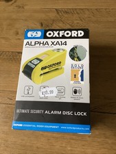 Oxford Alpha XA14 Motorcycle Disc Lock Alarm 14mm Pin Sold Secure Black Yellow