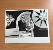 An original print of Jim Bowen and Maureen Flowers in Bullseye (TV show).