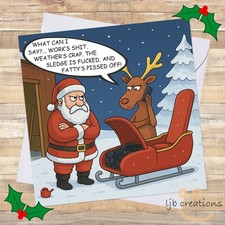 Funny Christmas Card ANGRY SANTA Adult Humour Friend Colleague Rude XMAS 🎄