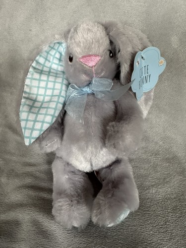 Cute bunny rabbit grey blue - rabbit,
