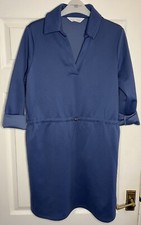 Primark Blue Collar V Neck Adjustable Waist Dress Size S 10/12