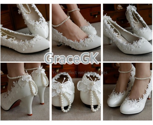 Women lace wedding shoes - wedding,