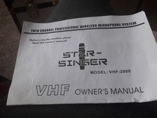 Star Singer VHF-2000 Wireless Karaoke Microphone Set T2348 JSB 1