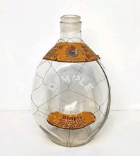 Vintage Dimple Whisky John Haig Wired Empty Glass Bottle 