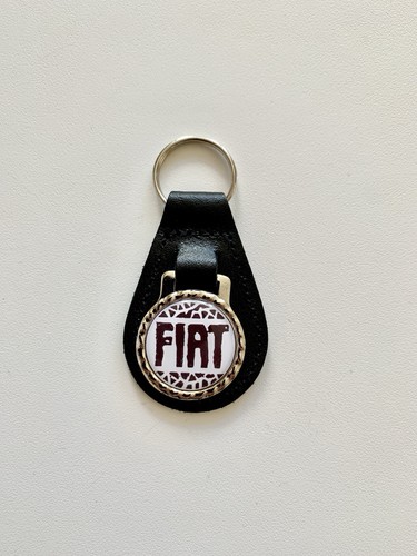 Black leather keyring fob - leather, keyring/