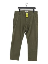White Stuff Men's Trousers W 36 in Green Cotton with Elastane, Polyester Chino