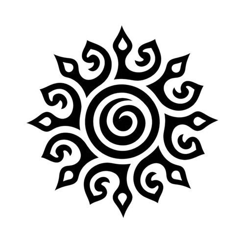 Spiral sun decal aztec tribal - spiral,