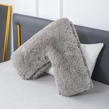 LSC Orthopedic V Pillow Soft & Fluffy Sherpa Teddy HUG & SNUG Fleece Pillows to